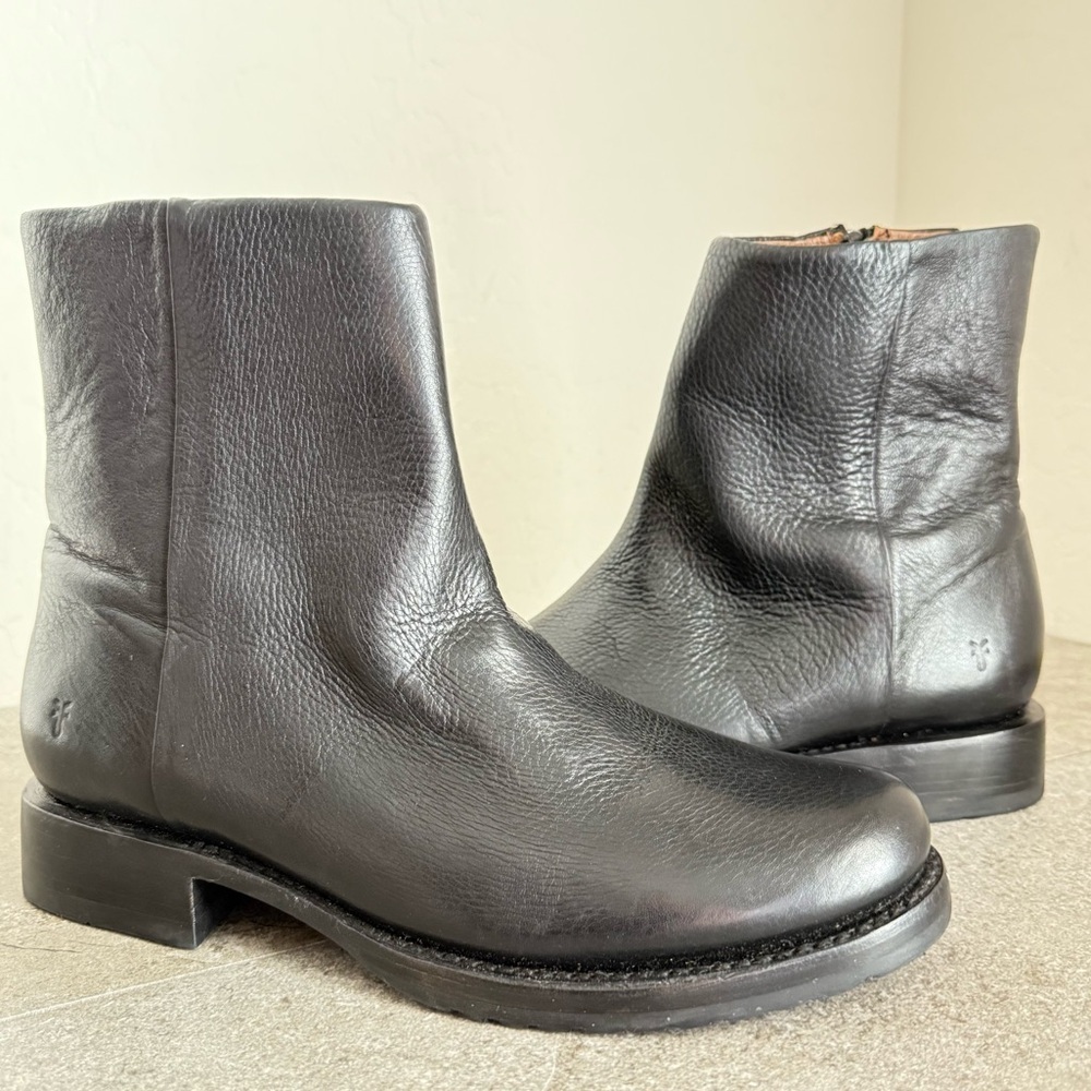 NEW Frye Veronica Inside Zip Black Leather Moto Booties Women’s 10B